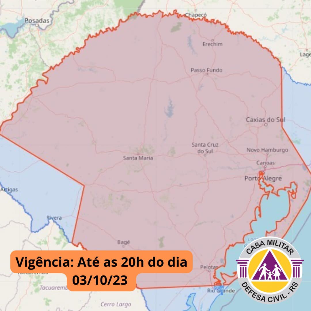 Mapa de Alerta da Defesa Civil