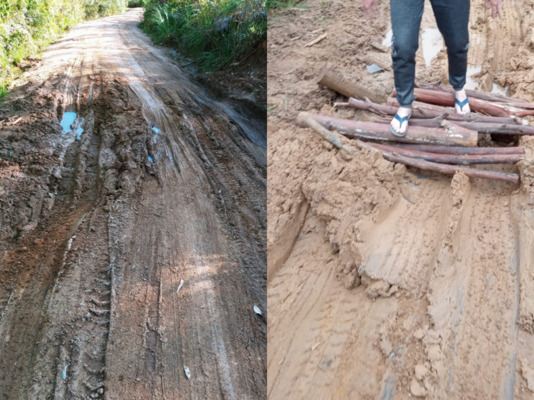 Situação da estrada na Costa da Divisa em Camaquã.