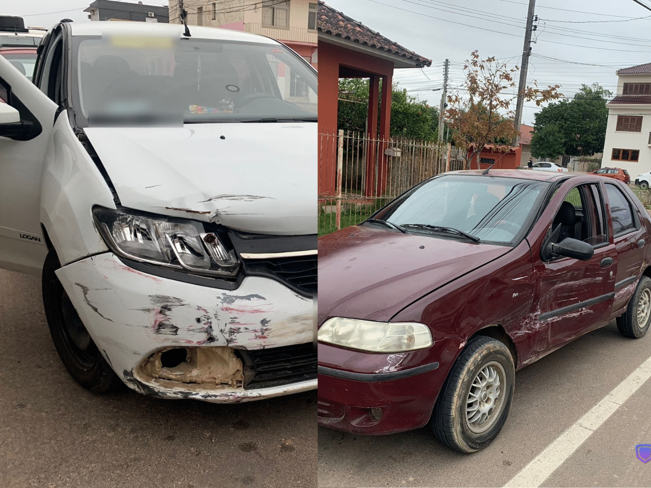 Um acidente de trânsito envolvendo dois carros foi registrado na tarde desta quinta-feira (11) no Centro de Camaquã. Segundo informações, um carro modelo sedan Renault Logan cortou a frente de um carro modelo Fiat Pálio, causando a colisão entre os dois veículos.