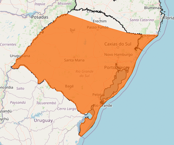 Inmet alerta para perigo de tempestade nos próximos dias