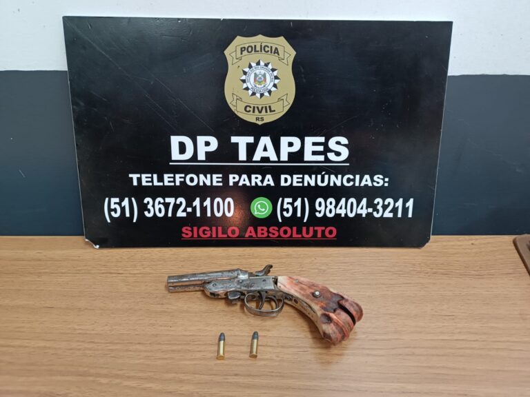 Delegacia de Polícia de Tapes apreende arma de fogo em Sentinela do Sul