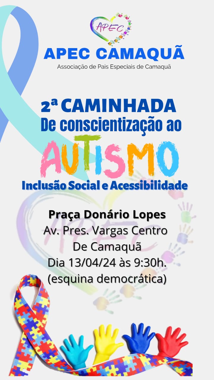 Apec promove segunda caminhada de Conscientização ao Autismo em Camaquã