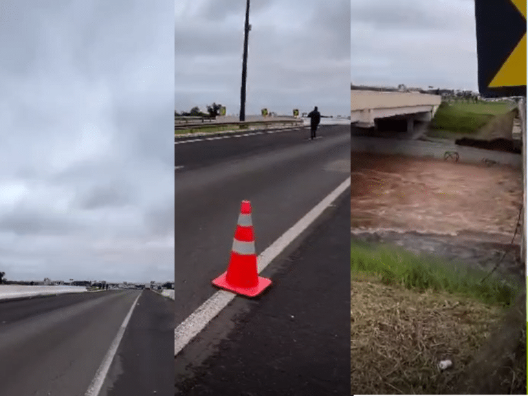 Viaduto da BR-290 é interditado por risco de desabamento em Eldorado do Sul