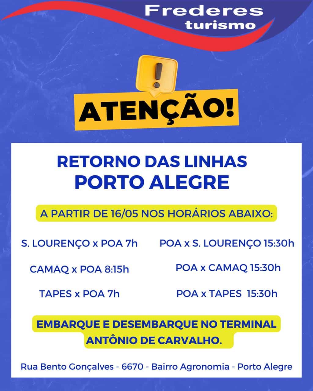 Linha de ônibus emergencial é liberada entre Porto Alegre e municípios da Costa Doce