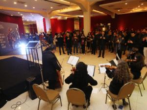 Alguns membros da Orquestra Sinfônica de Porto Alegre (Ospa) também estiveram presente no evento. Foto: Paulo Rossi