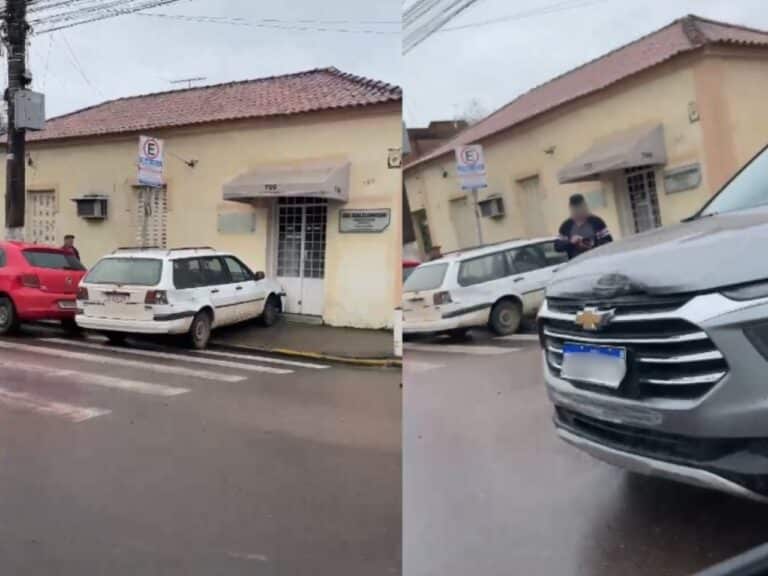 Carro invade calçada em novo acidente em esquina perigosa de Camaquã