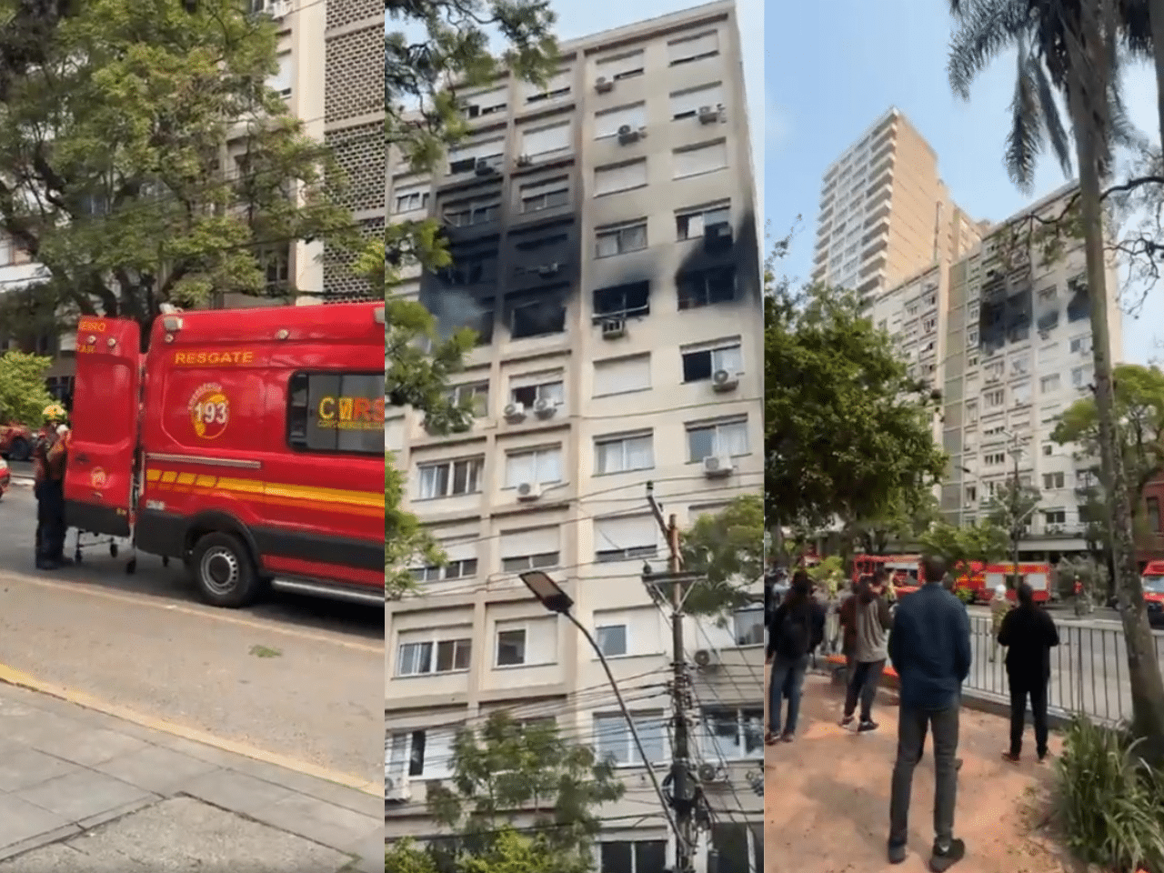 Edifício pega fogo no Centro Histórico de Porto Alegre