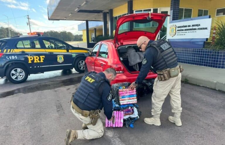 Dupla é presa em flagrante com 52 kg de maconha na BR-116