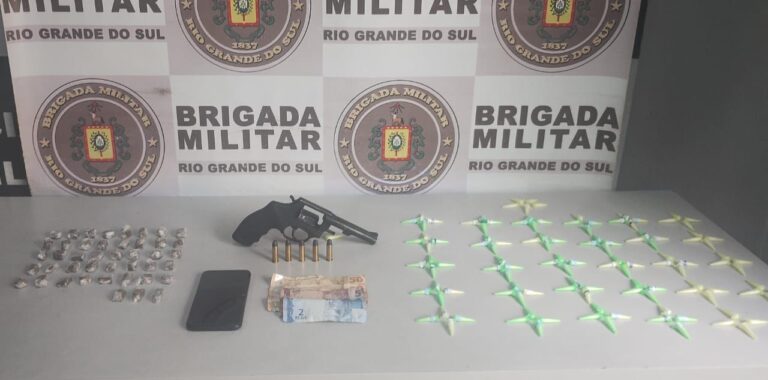 Brigada Militar realiza duas prisões por tráfico de drogas e porte ilegal de arma em Rio Grande