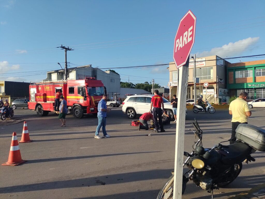Motociclista fica ferido após colisão em Camaquã