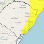 Defesa Civil emite alerta para chuvas e rajadas de vento com mais de 50 km/h no Rio Grande do Sul