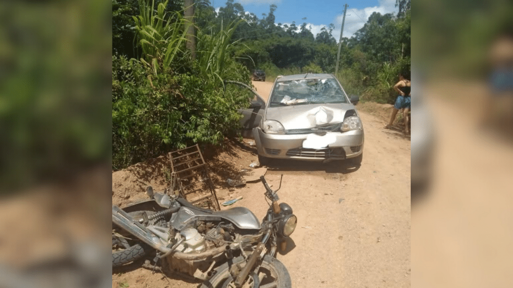 Motociclista fica ferido após colisão no interior de Dom Feliciano