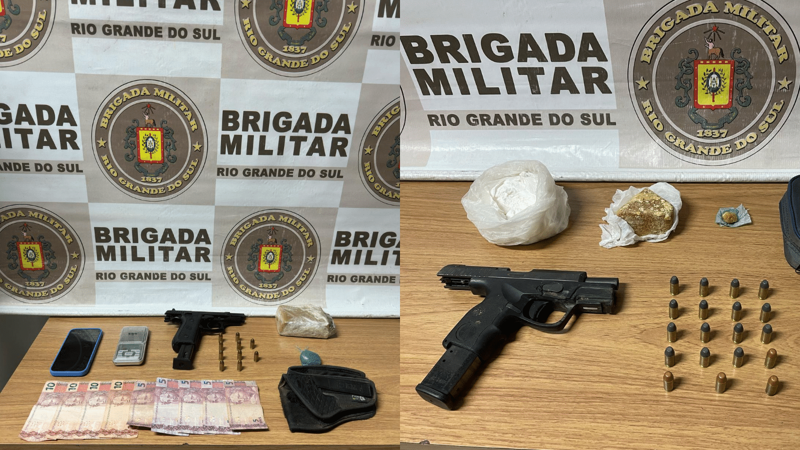 Brigada Militar prende de dois suspeitos por tráfico de drogas em Dom Feliciano e Tapes