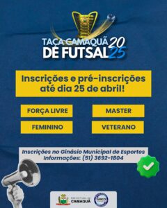 Últimos dias para se inscrever na Taça Camaquã de Futsal 2025