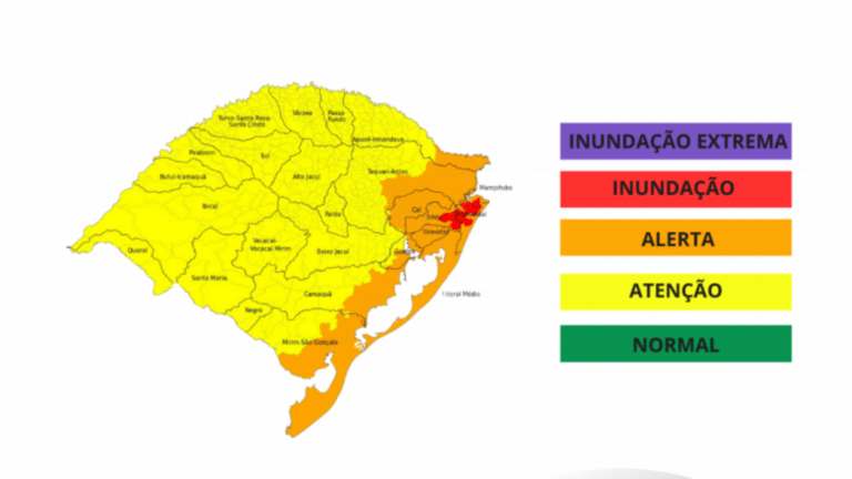Defesa Civil alerta para riscos de alagamentos no Sul e Litoral do RS