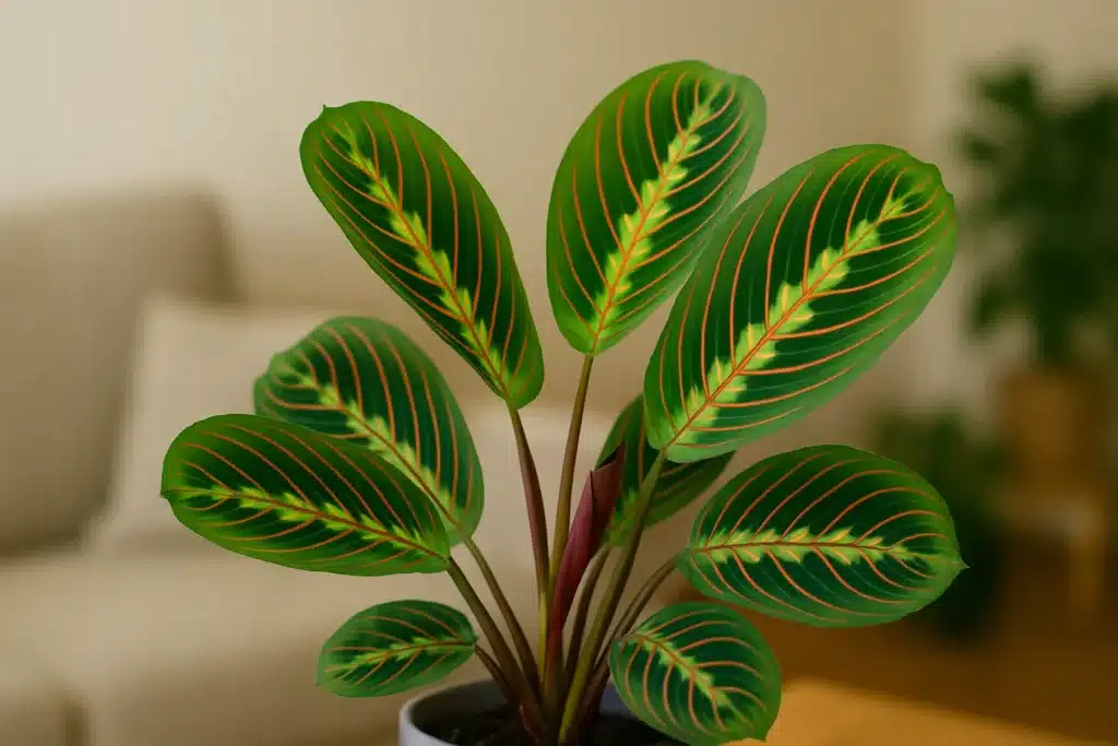 Por que a maranta tricolor enrola as folhas à noite e como resolver se isso persistir