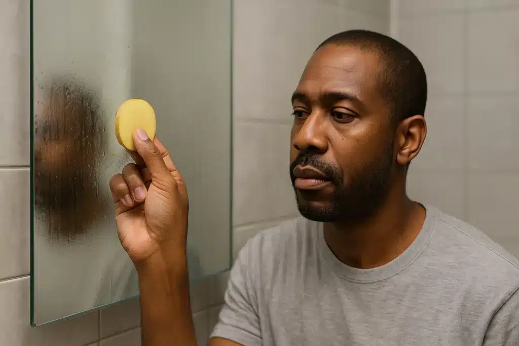 Coloque 1 rodela de batata no espelho do banheiro e veja o que acontece