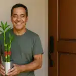 Bambu da sorte na porta de entrada