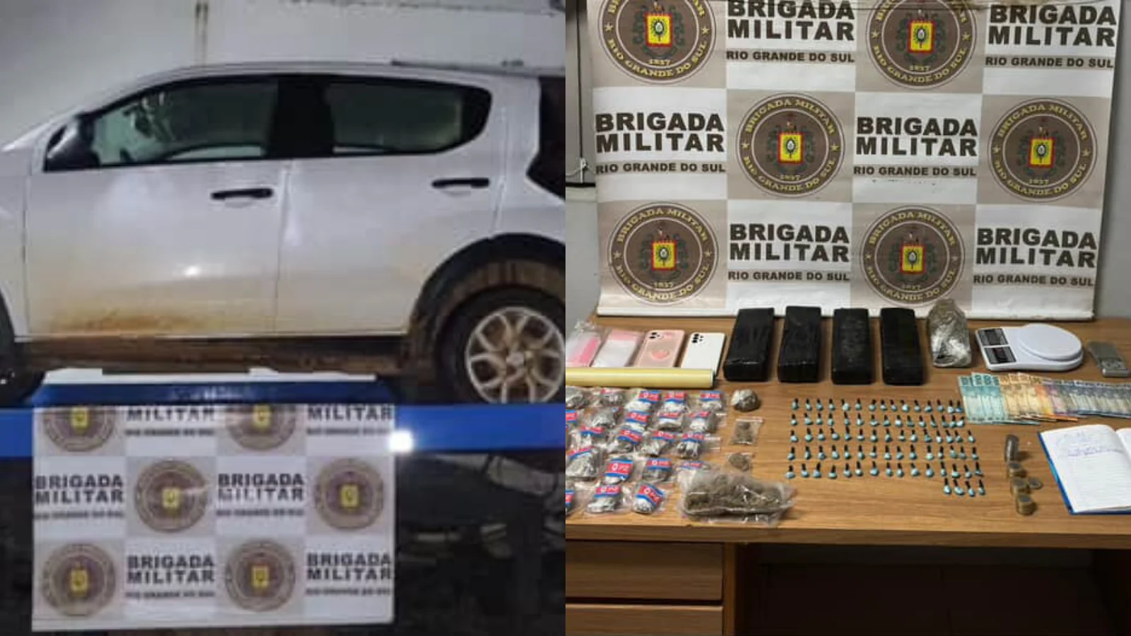 Casal é preso com mais de 3 kg de drogas em Camaquã