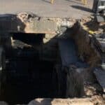 Trânsito apresenta bloqueio em função de obra no centro de Camaquã