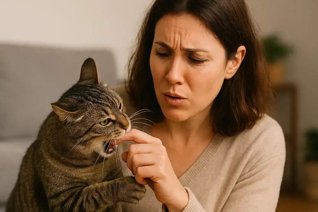 Por que o gato morde de repente mesmo estando calmo