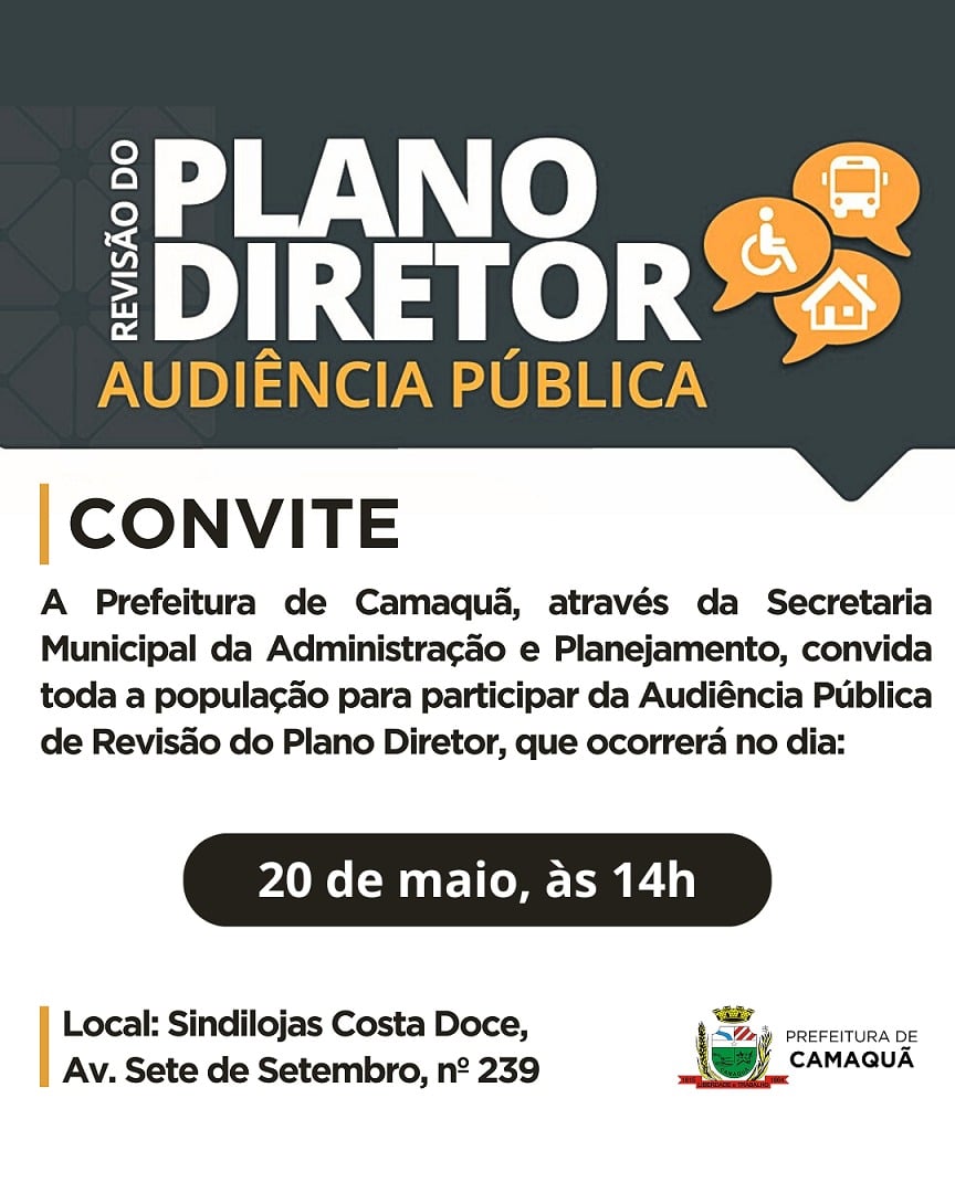 Prefeitura de Camaquã realiza audiência pública para revisão do Plano Diretor 
