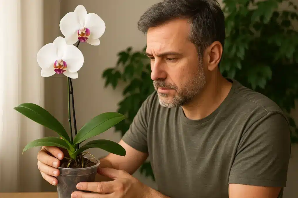 Orquídea phalaenopsis perde raízes com erro de rega