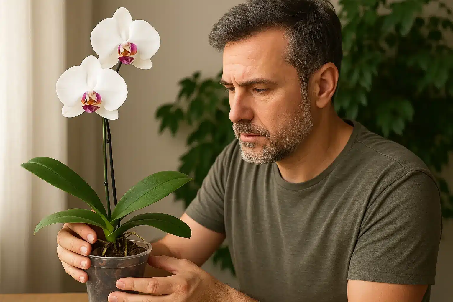 Orquídea phalaenopsis perde raízes com erro de rega