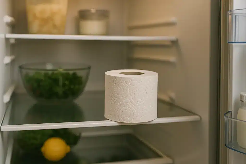 Colocar papel higiênico na geladeira parece loucura, mas resolve um problema real