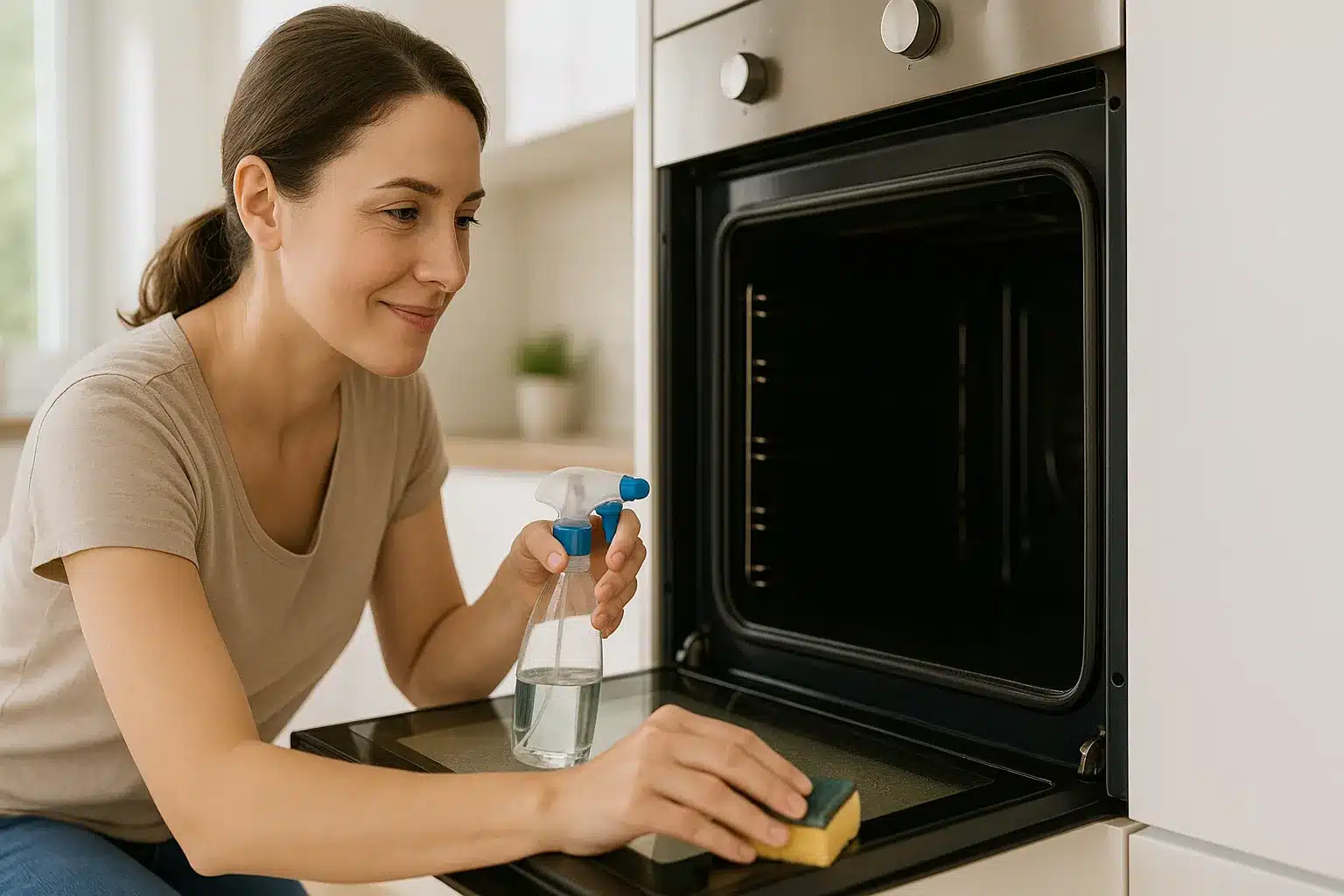 Essa mistura para limpar o vidro do forno dissolve a gordura sem precisar esfregar