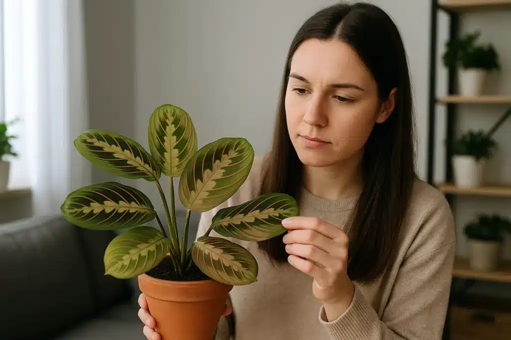 Maranta tricolor perdendo a cor Veja como corrigir com luz indireta