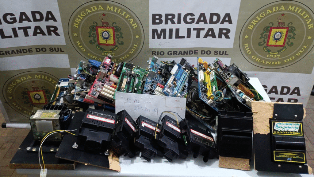 Brigada Militar apreende máquinas caça-níqueis em bar de Canguçu