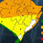 Defesa Civil alerta para chuva e ventos fortes neste sábado no RS