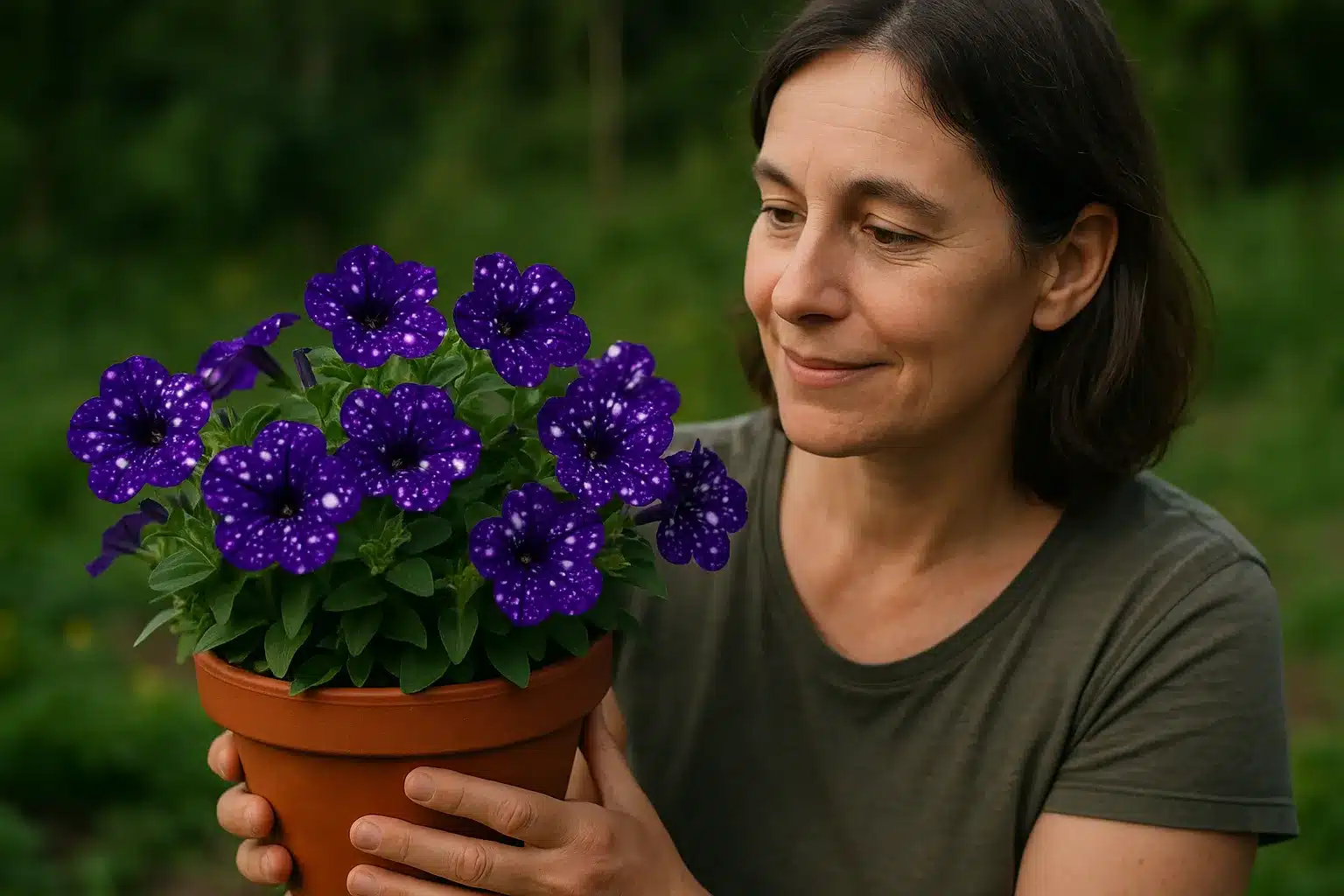 Petúnia 'Night Sky' ela parece uma galáxia, é real e fácil de cultivar