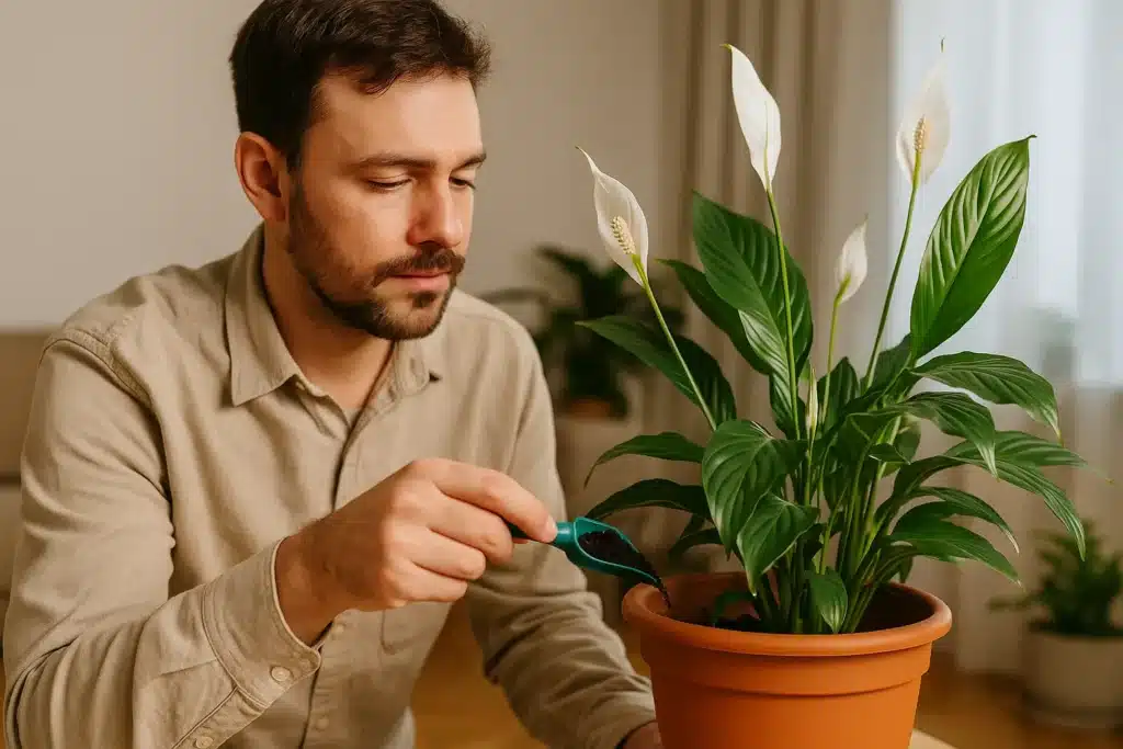 O segredo do lírio-da-paz como adubar na hora certa para flores maiores
