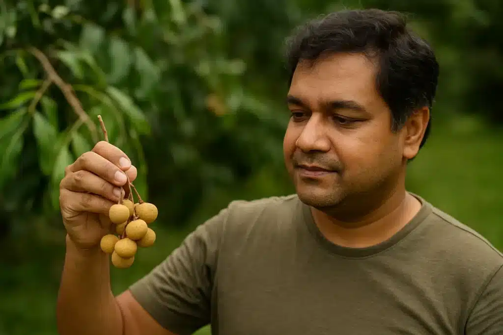 Olho-de-dragão fruta exótica com sabor de uva e aparência mística