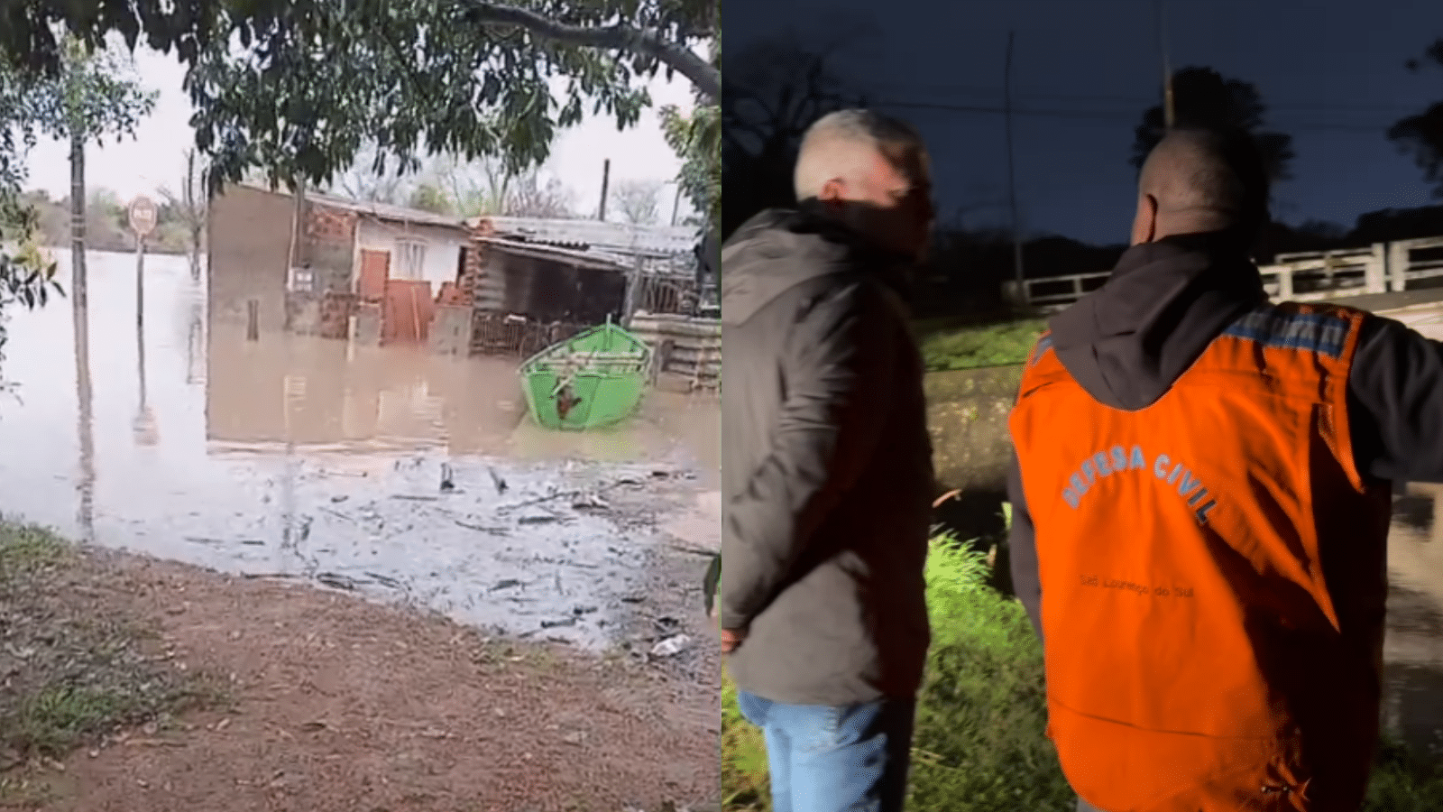 São Lourenço do Sul decreta calamidade pública após fortes chuvas. Fotos: Reprodução/Redes Sociais.