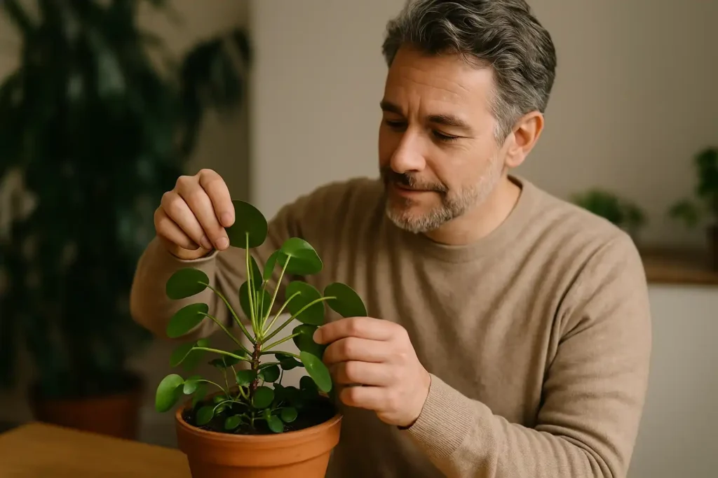 Pilea peperomioides soltando 8 mudas por mês Veja como