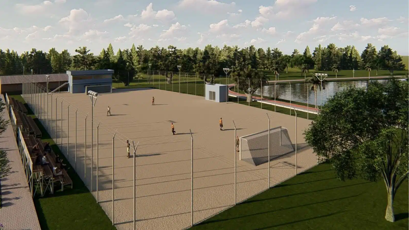 Projeto da nova quadra de futebol de areia da Prainha. Foto: Divulgação/SMED.