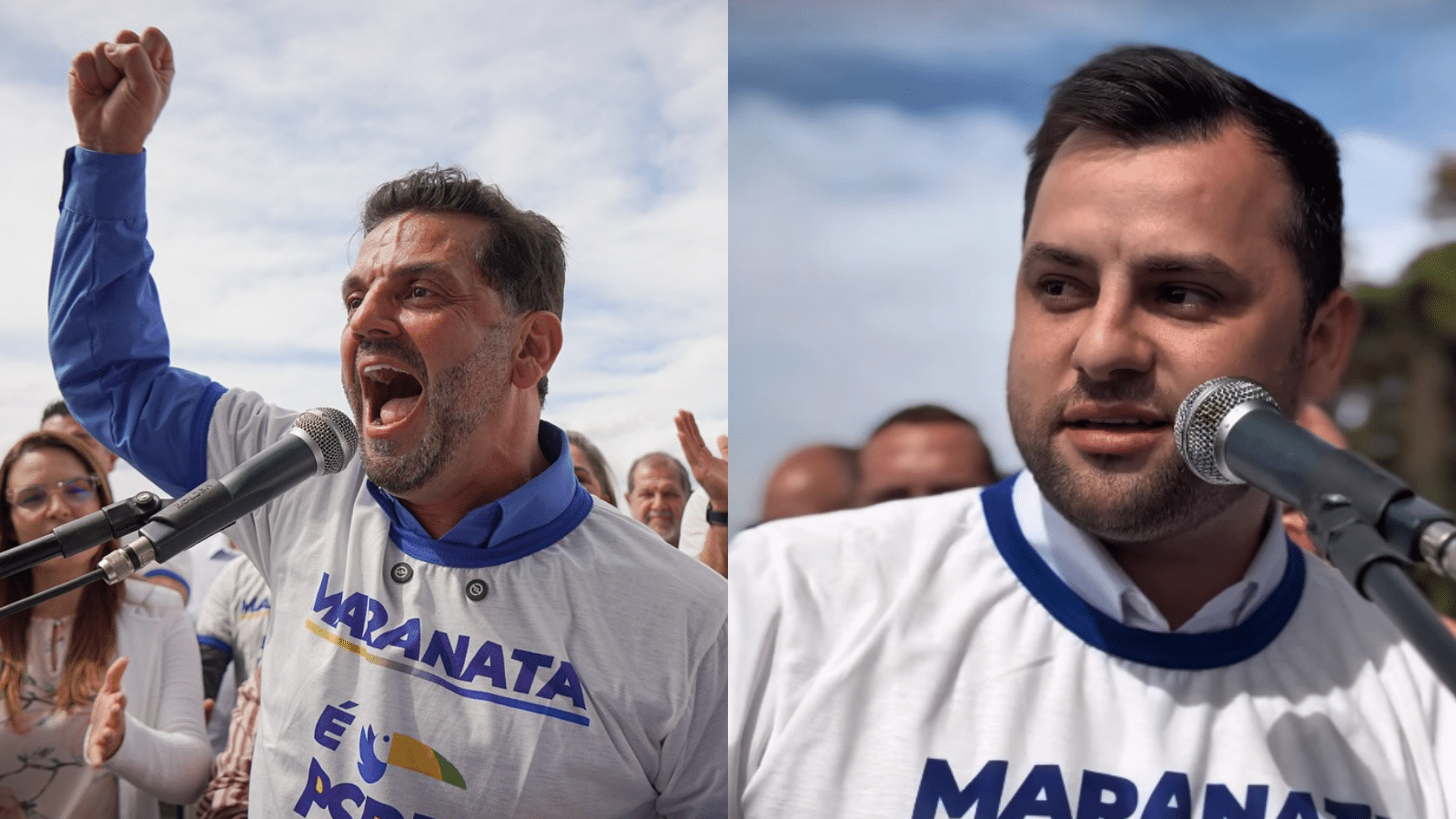 "Pode estar aqui o futuro governador", diz Abner Dillmann sobre Marcelo Maranata em ato simbólico. Foto: Redes Sociais/Reprodução/Maranata.