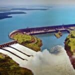 Imagem aérea da Usina de Itaipú. Hoje na História. Foto: Divulgação.
