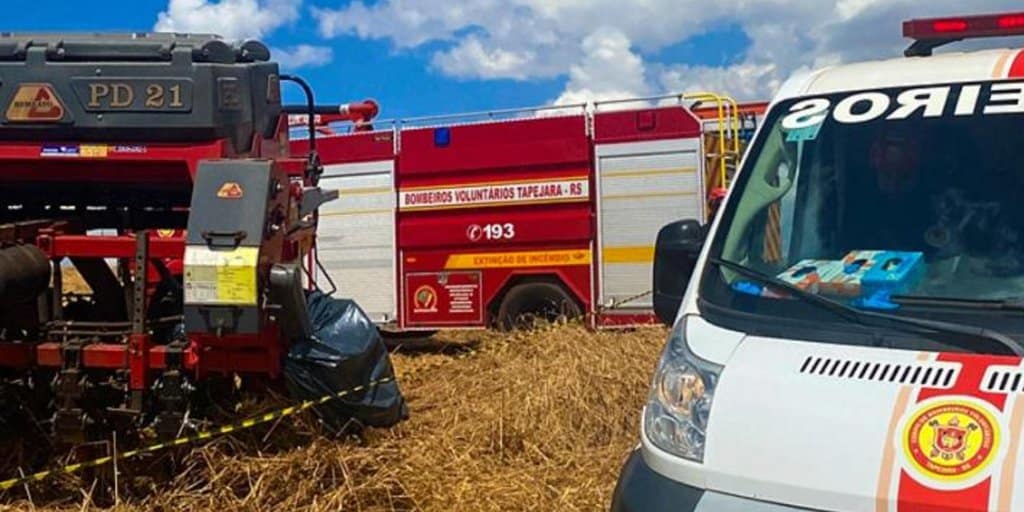 Mulher morre em acidente com plantadeira no RS