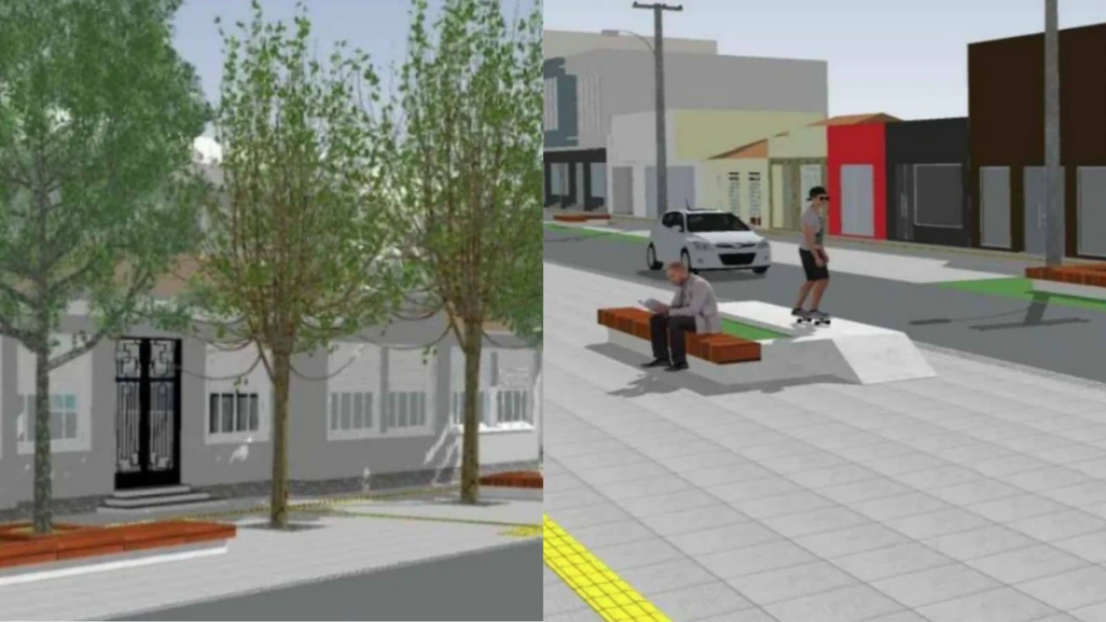 Imagens do projeto do calçadão foram divulgadas em 2024