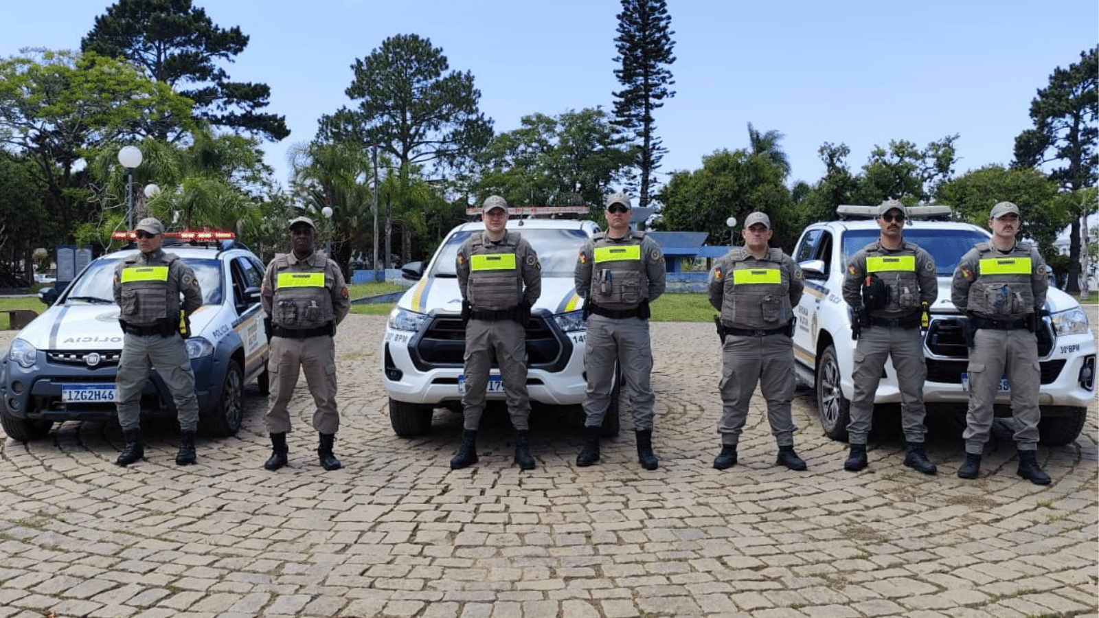 Operação Papai Noel reforça segurança no comércio de dez cidades na região de Camaquã. Foto: Divulgação/30BPM.