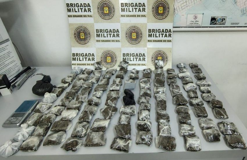 Jovem é preso em flagrante com 1,4 kg de maconha em São Lourenço do Sul