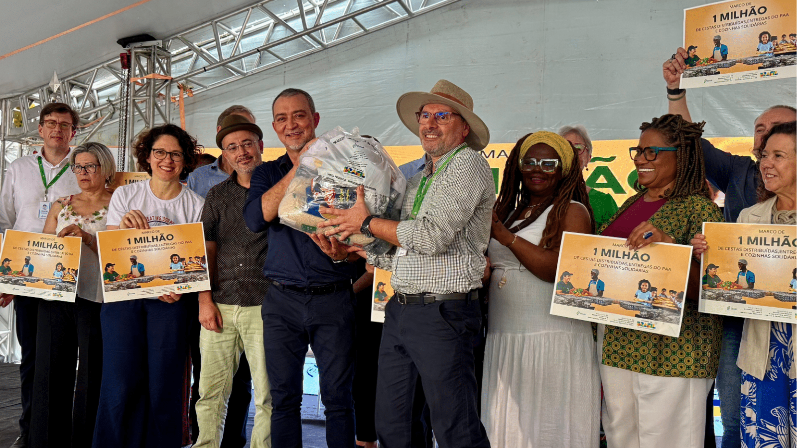 Ato em Canoas marca 1 milhão de cestas distribuídas pela Conab. Foto: Catiana de Medeiros/Conab.