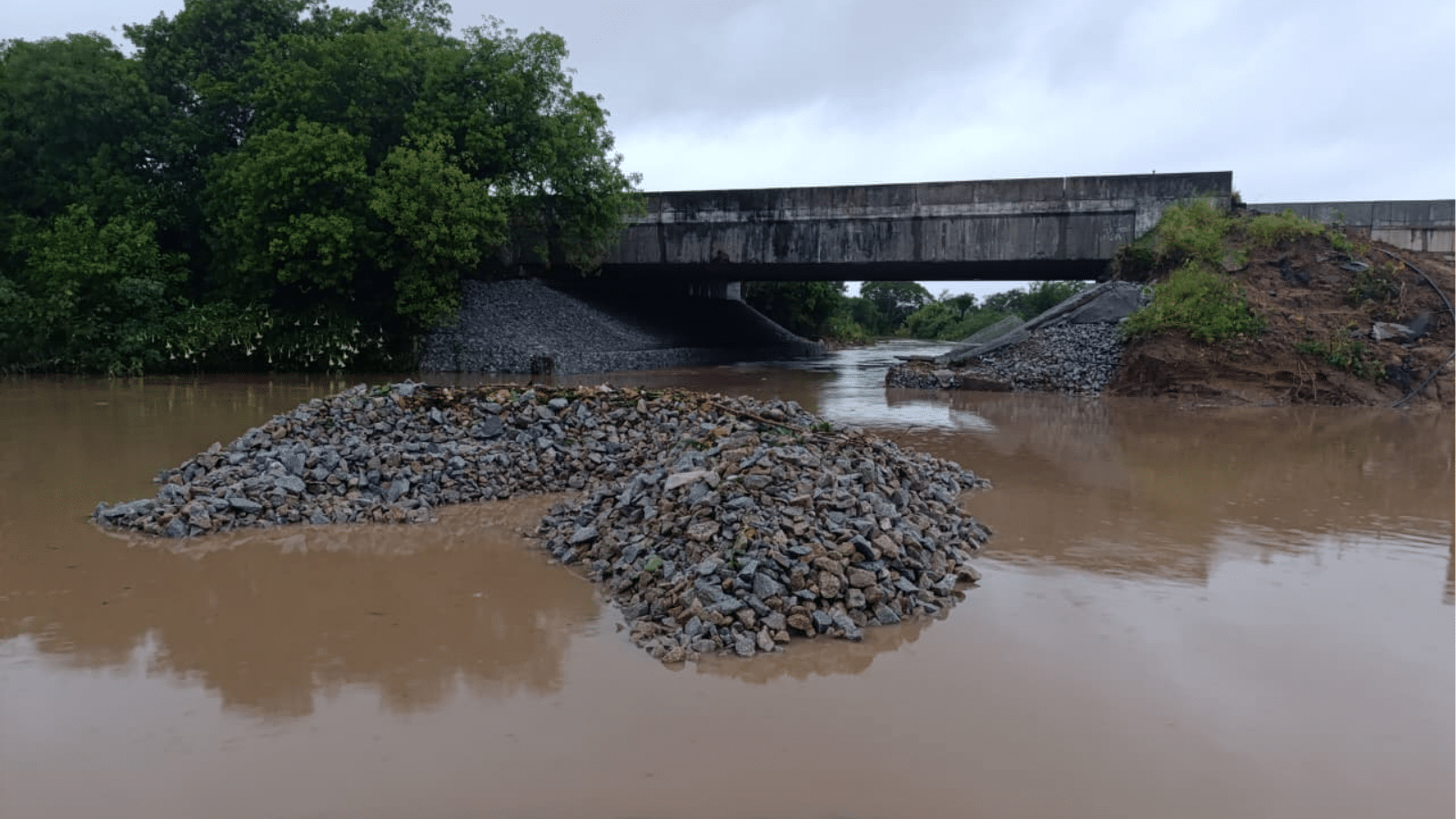 Técnicos divergem sobre efeito da ponte da BR-116 no escoamento da Sanga do Passinho. Foto: Pablo Bierhals/Rádio Acústica FM.