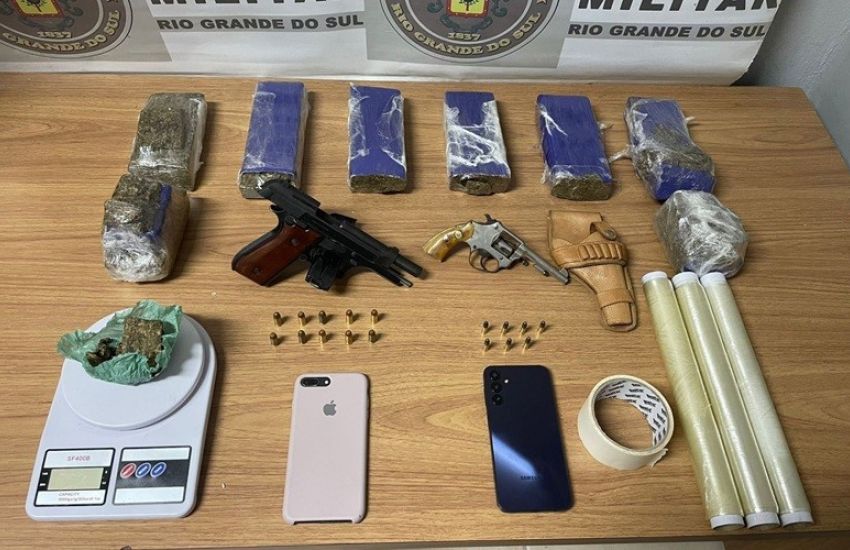 Casal é preso com armas e drogas em Camaquã