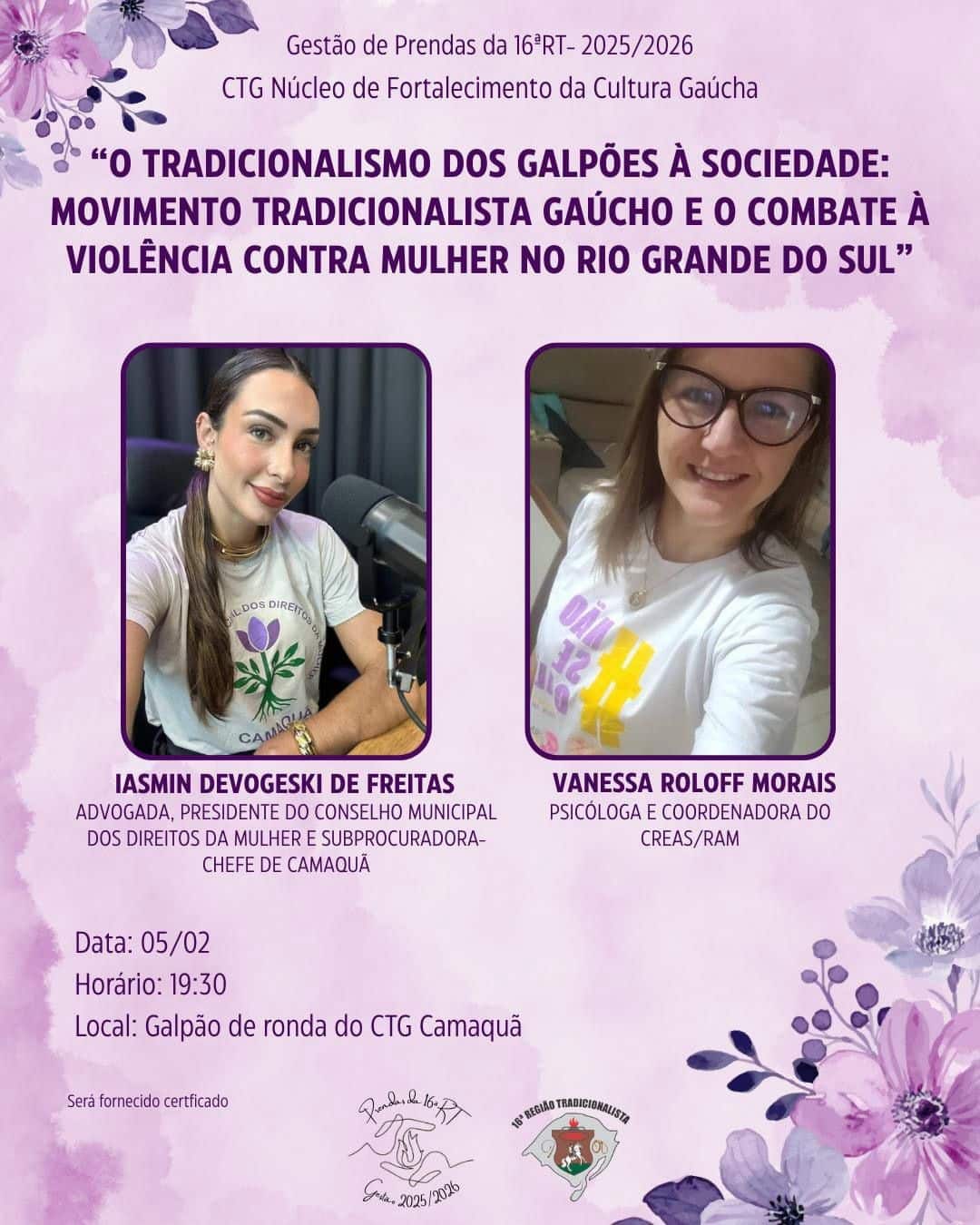 Tradicionalismo gaúcho debate combate à violência contra a mulher em Camaquã