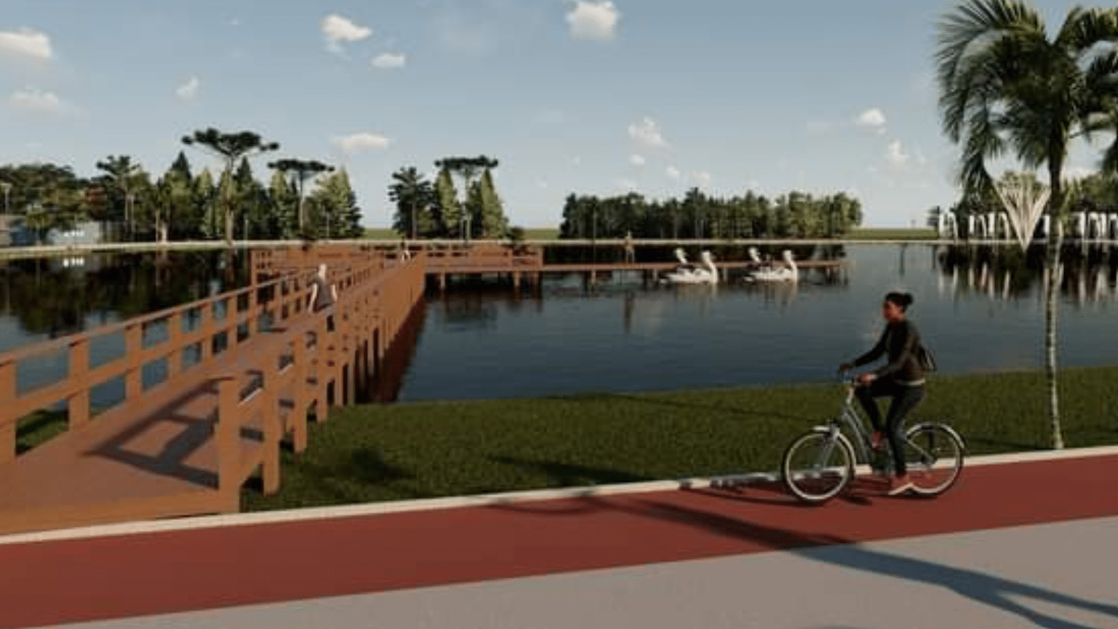 Pedalinhos aparecem em projeto de revitalização da Prainha. Foto: Divulgação.